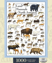Load image into Gallery viewer, Masterpieces Puzzle Poster Art Land Mammals of North America Puzzle 1,000 pieces
