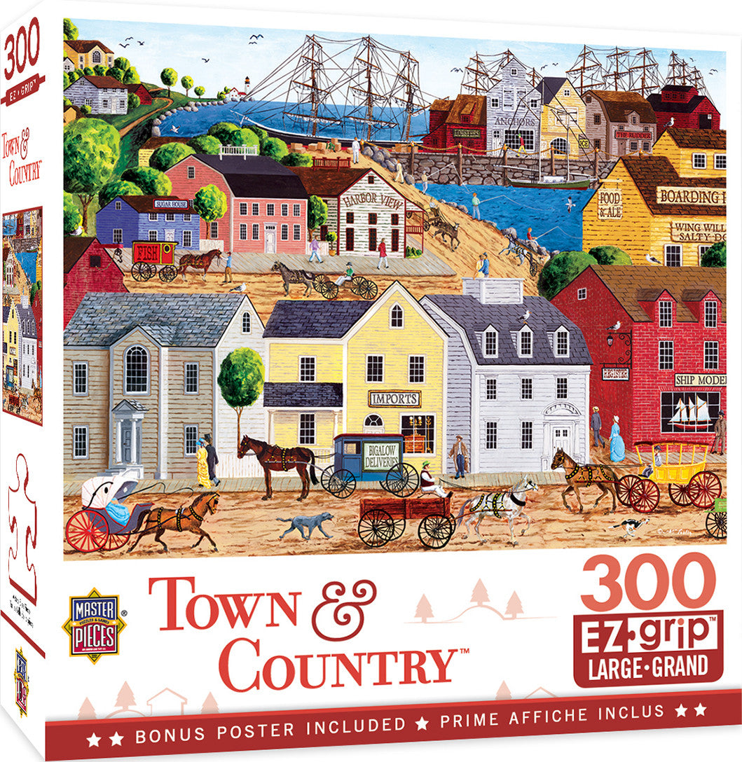 Masterpieces Puzzle Town & Country Home Port Ez Grip Puzzle 300 pieces