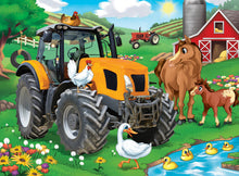 Load image into Gallery viewer, Masterpieces Puzzle Tractor Town Farmer Miller&#39;s Pond Puzzle 60 pieces
