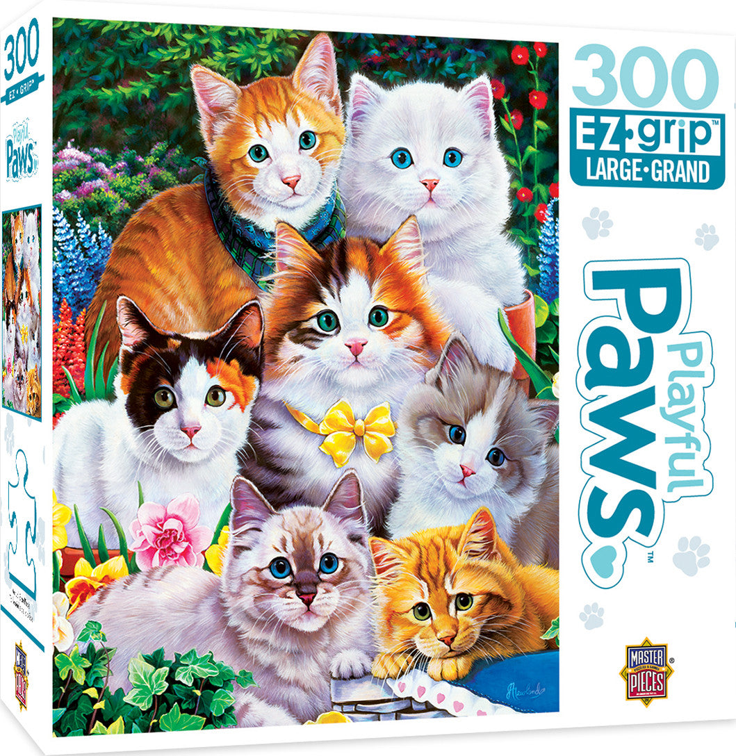Masterpieces Puzzle Playful Paws Purrfectly Adorable Ez Grip Puzzle 300 pieces
