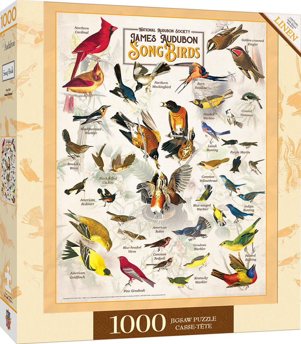 Masterpieces Puzzle Poster Art James Audubon Song Birds Puzzle 1,000 pieces