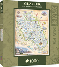 Load image into Gallery viewer, Masterpieces Puzzle Xplorer Maps Glacier National Park Map Puzzle 1,000 pieces
