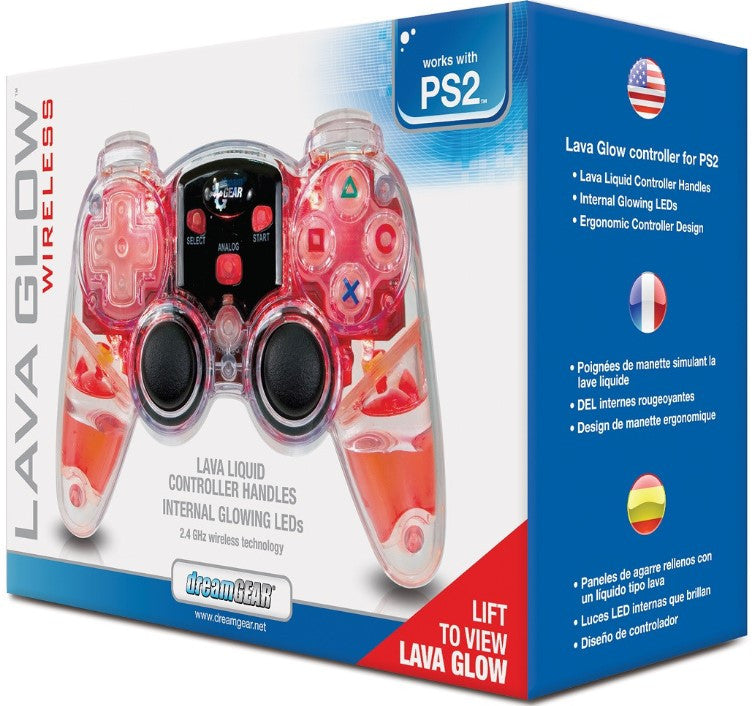 PS2 dreamGEAR Lava Glow Wireless Controller - Red
