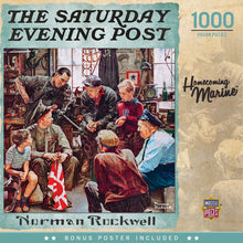Load image into Gallery viewer, Masterpieces Puzzle The Saturday Evening Post Norman Rockwell Homecoming Marine Puzzle 1,000 pieces
