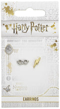 Load image into Gallery viewer, Harry Potter Silver Plated Earrings Lightning Bolt &amp; Glasses Stud Earrings
