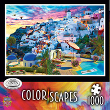 Load image into Gallery viewer, Masterpieces Puzzle Colorscapes Santorini Sky Puzzle 1,000 pieces
