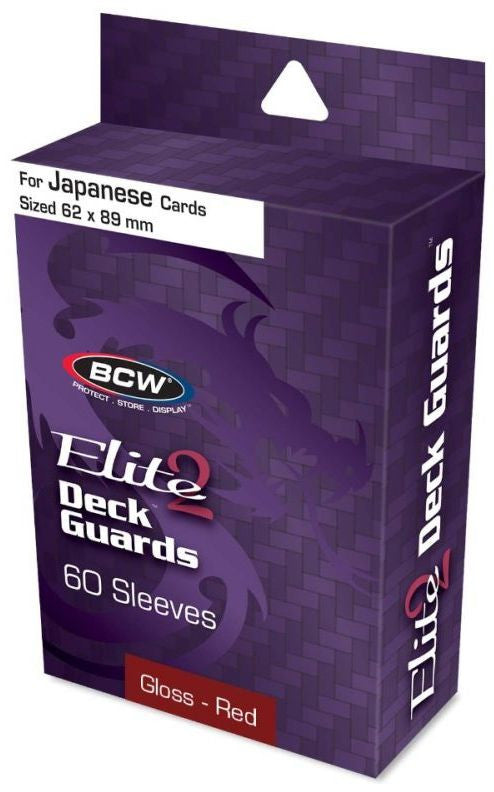 BCW Deck Guard Small Elite2 Red (62mm x 82mm) (60 Sleeves Per Pack)