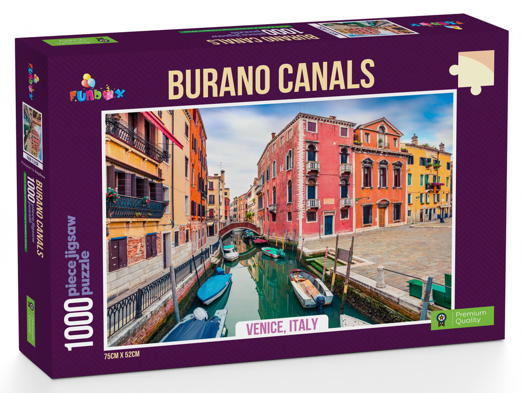 Funbox Puzzle Burano Canals Venice Italy Puzzle 1,000 pieces