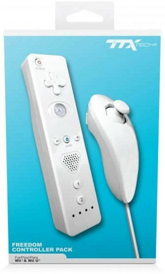 Wii/WiiU TTX Tech Wireless Nunchuk & Freedom Remote with Action Plus Bundle - White