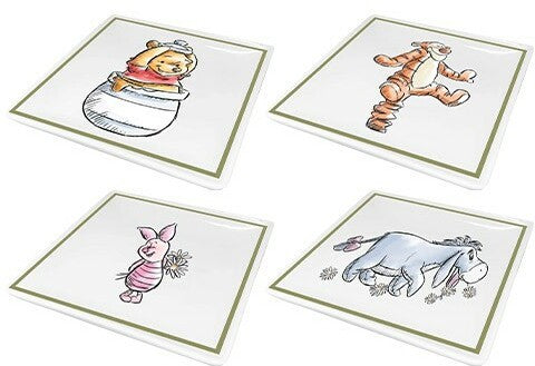 Disney Winnie the Pooh Ceramic Plate Set of 4