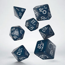 Load image into Gallery viewer, Shimmering Llama Dice Set - Blue &amp; White
