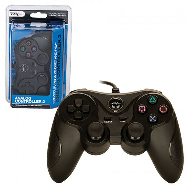 PS2 TTX Black Wired Game Controller