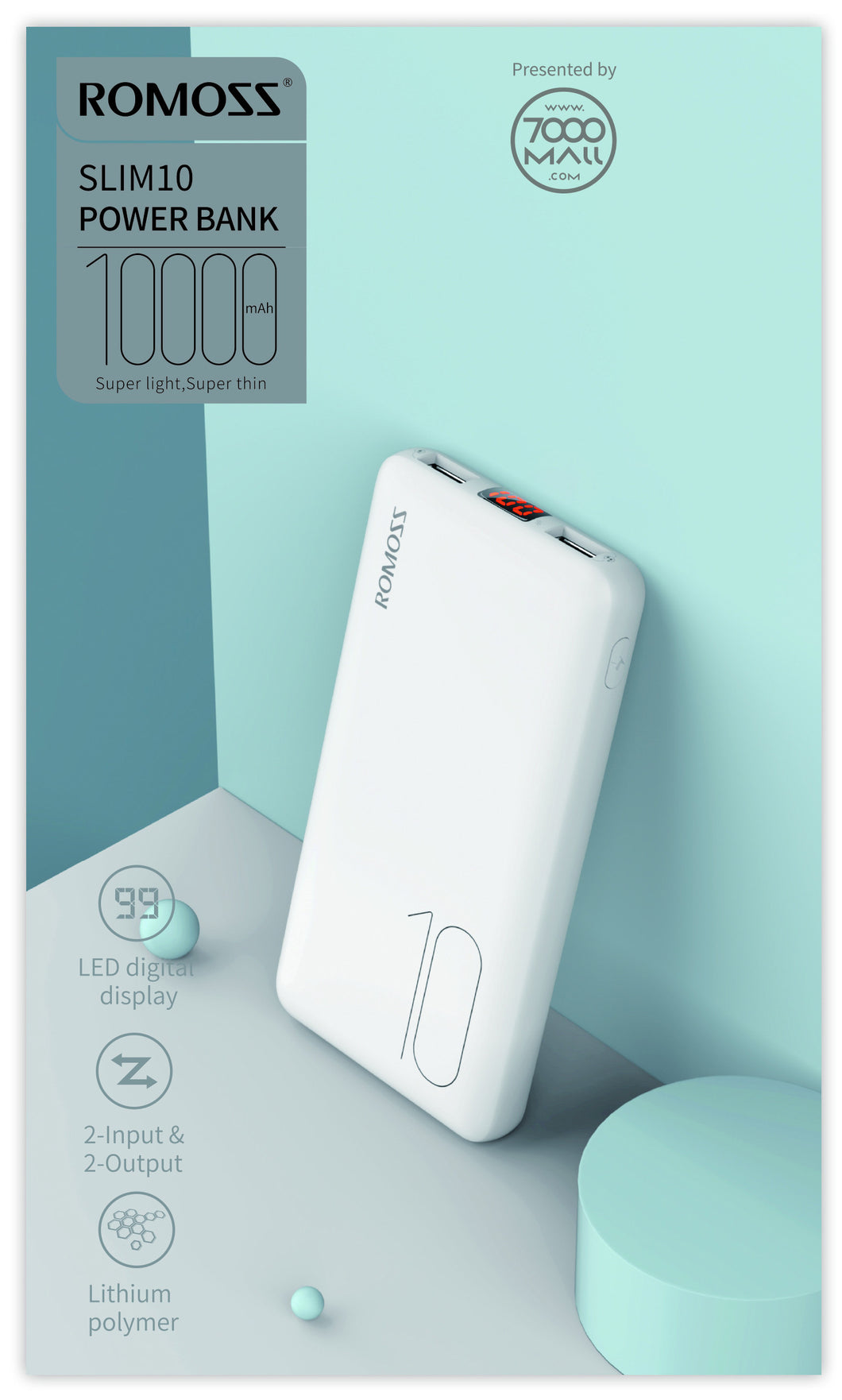 Romoss Power Bank Slim10 10,000 mAh