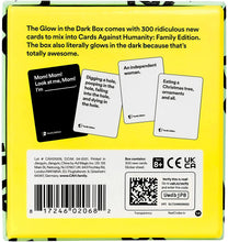 Load image into Gallery viewer, Cards Against Humanity Family Edition First Expansion Glow In The Dark Box Game
