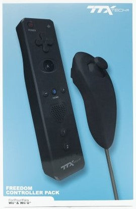 Wii/WiiU TTX Tech Wireless Nunchuk & Freedom Remote with Action Plus Bundle - Black