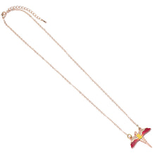 Load image into Gallery viewer, Harry Potter Necklace Rose Gold Plated Fawkes
