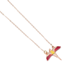 Load image into Gallery viewer, Harry Potter Necklace Rose Gold Plated Fawkes
