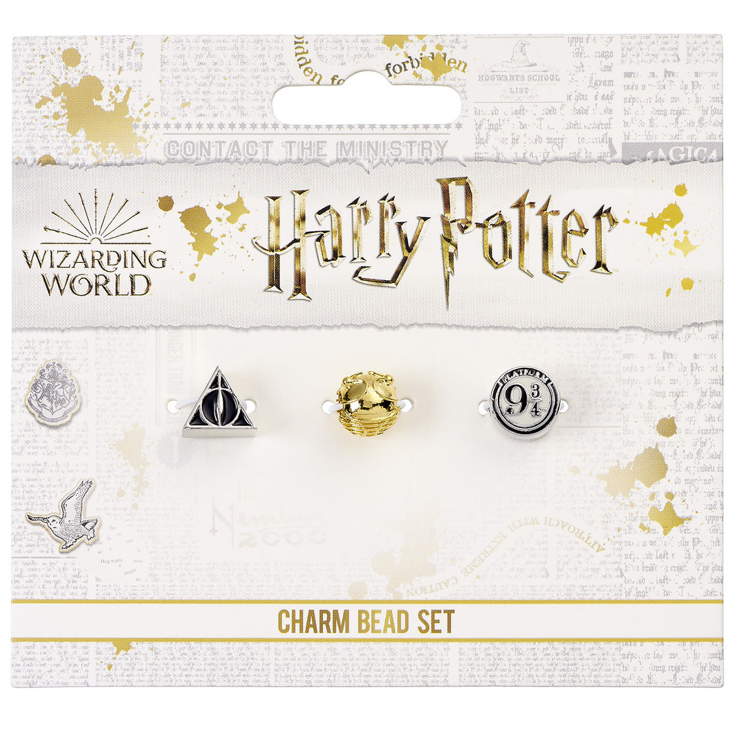 Harry Potter Set of Charms Deathly Hallows, Golden Snitch and 9 3/4 Platform