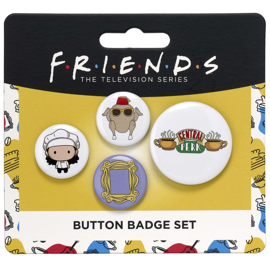 Friends Button Badge Set of 4 Monica
