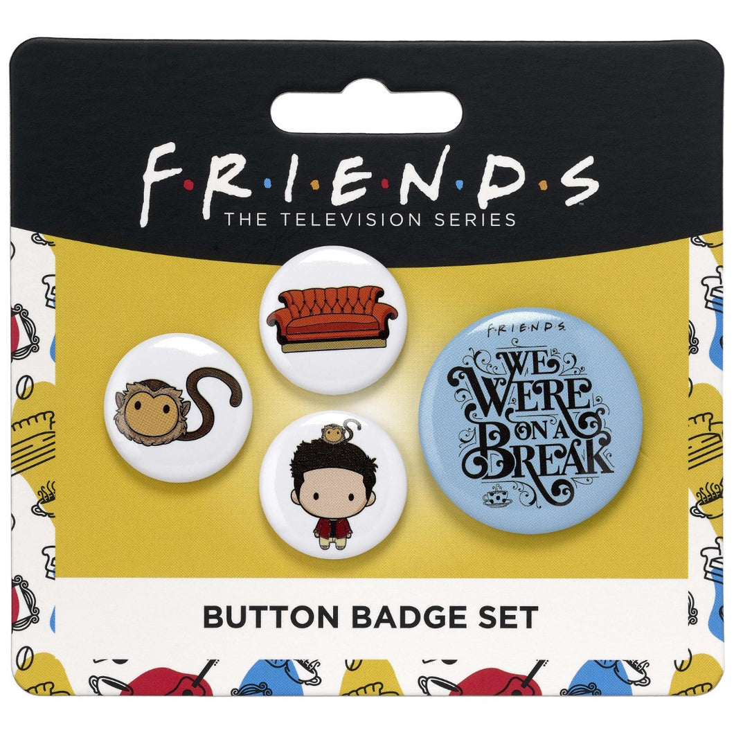 Friends Button Badge Set of 4 Ross