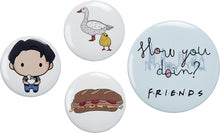 Load image into Gallery viewer, Friends Button Badge Set of 4 Joey
