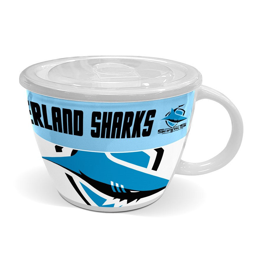 NRL Soup Mug with Lid Cronulla Sutherland Sharks