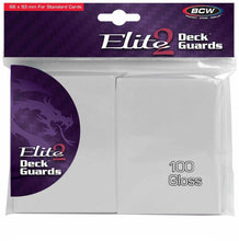 Load image into Gallery viewer, BCW Deck Protectors Standard Elite2 Glossy White (66mm x 93mm) (100 Sleeves Per Pack)
