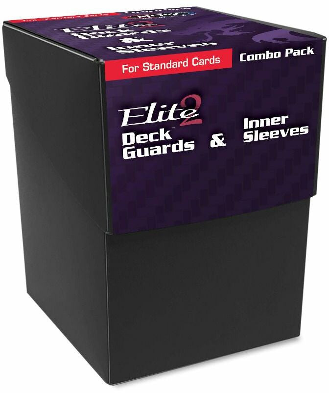 BCW Deck Case Box, Deck Protectors and Inner Sleeves Standard Elite2 Combo Pack Glossy Black